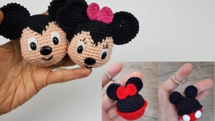 Hoe maak je Amigurumi Minnie en Mickey Mouse sleutelhanger? Mickey mouse sleutelhanger maken