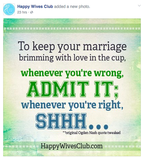 gelukkige vrouwenclub Facebook-bericht