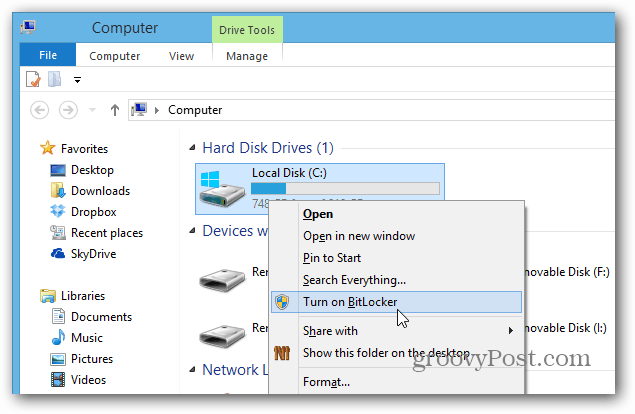 Schakel Bitlocker Right Click in