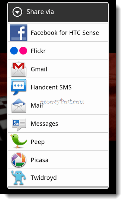 Android Dropbox Share-menu