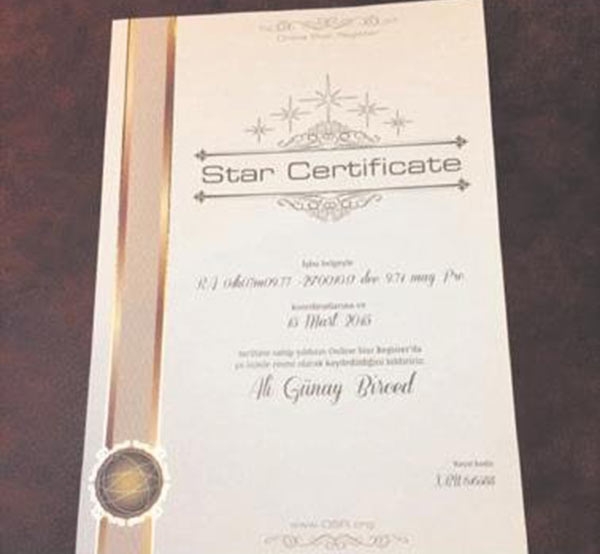 Certificaat met ster