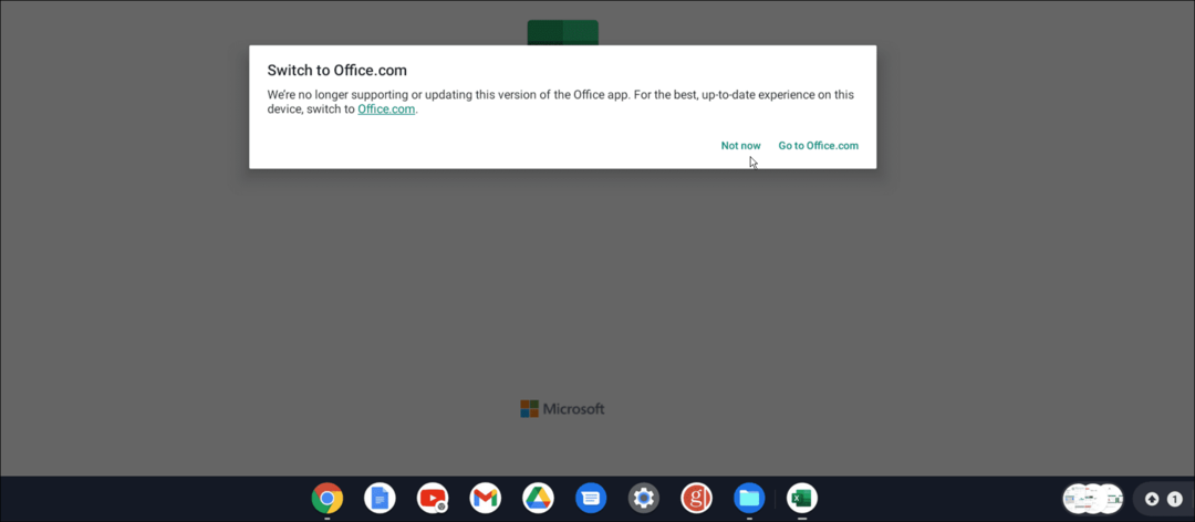 Android Office-app Chromebook niet ondersteund