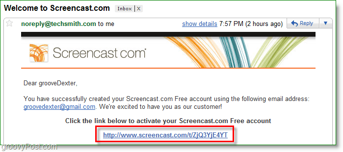 bevestig uw screencast-account via e-mail
