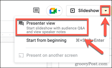 Presentatorweergave in Google Presentaties