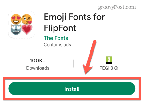 installeer emoji-lettertypen voor flipfont