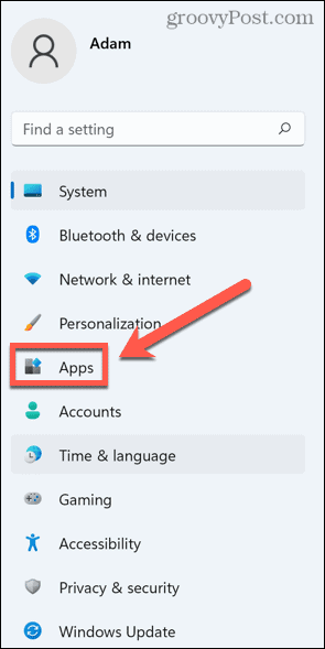 Windows 11 apps-menu