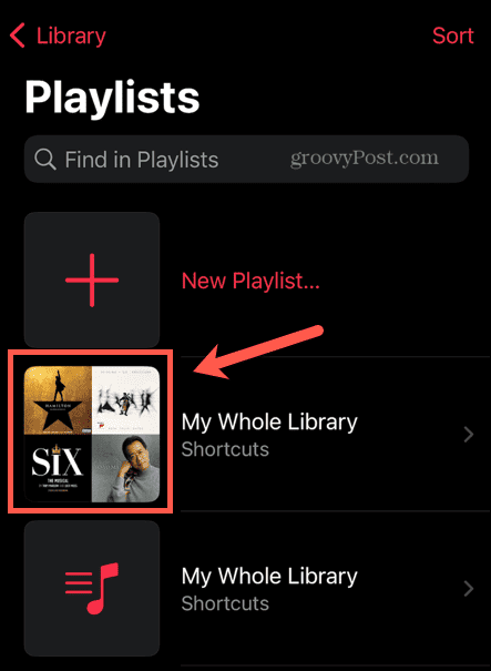 volledige muziekafspeellijst van Apple Music