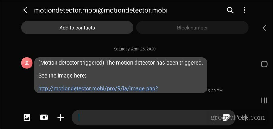 mobi bewegingsdetectie sms