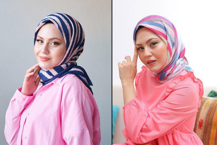 vrouwen hijab geplooide sjaals modellen mooncorn