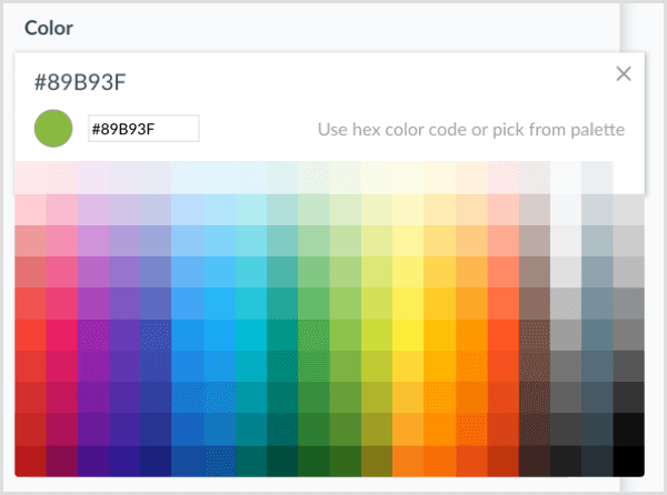 ManyChat selecteert kleur