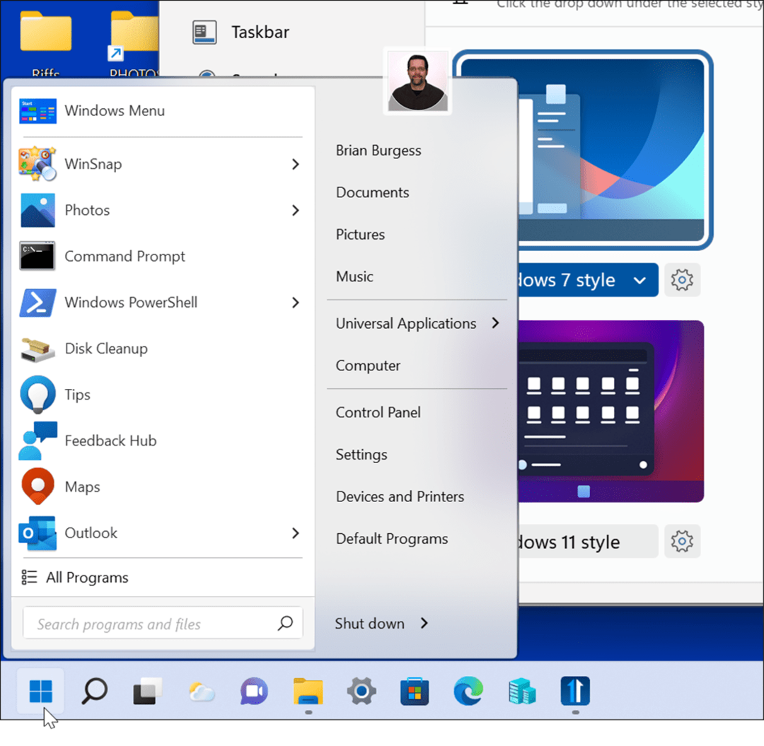 Windows 7-stijl verbeter het Windows 11-startmenu en de taakbalk met Windows 11