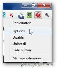 Panicbutton opties