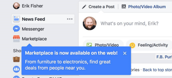 Facebook Marketplace is nu beschikbaar op de desktop.