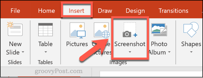 Een schermafbeelding invoegen in PowerPoint