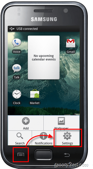 Android-menu-instellingen startscherm