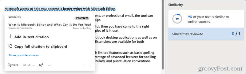 Microsoft Editor-webovereenkomst