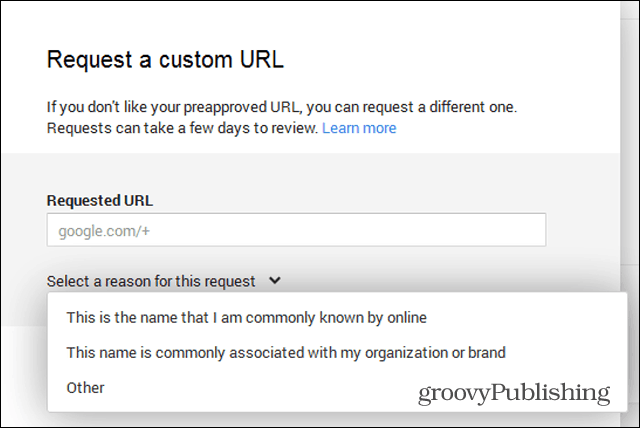 google custom url verzoek anders waarom