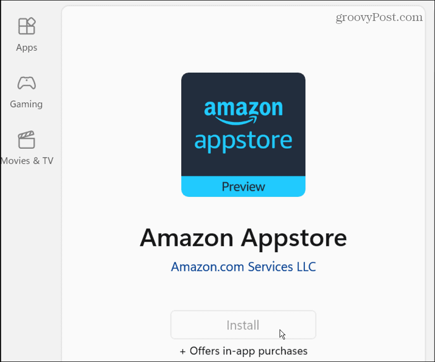 Installeer de Amazon App Store vanuit de Windows Store
