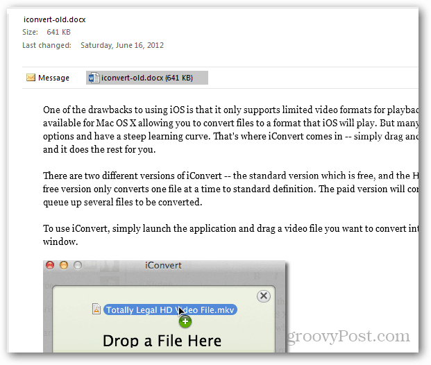 bekijk documenten in Outlook