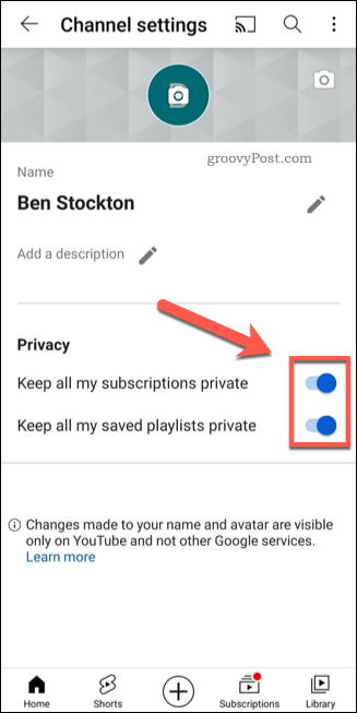 Privacy-instellingen inschakelen op YouTube