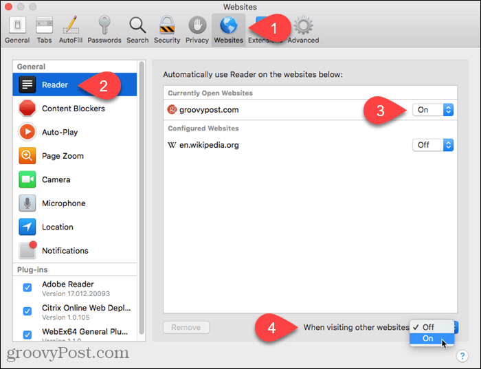 Schakel Reader View in voor andere websites in Safari voor Mac