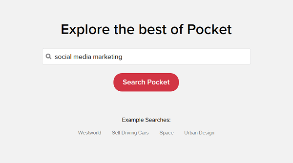 Pocket Explore stelt inhoud voor op basis van uw interesses.