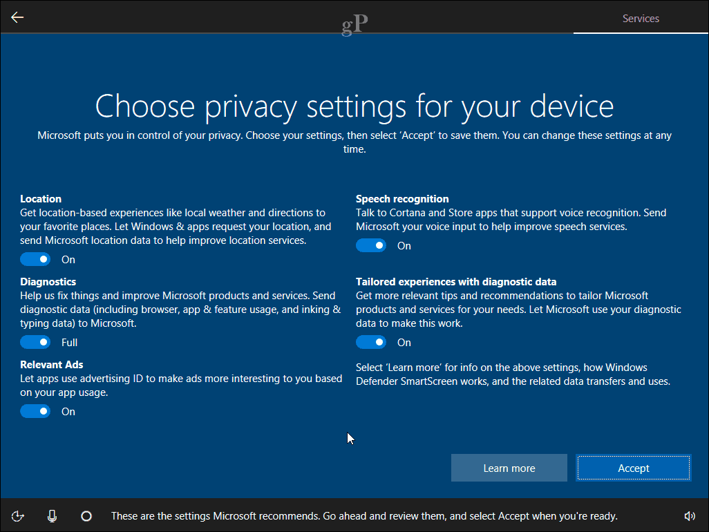 Hoeveel bespioneert Windows 10 u?