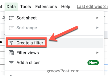 Een filter maken in Google Spreadsheets