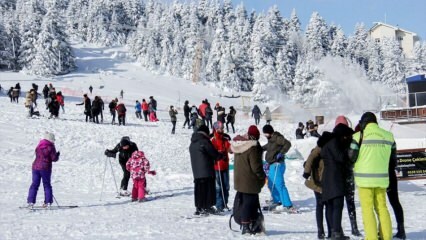 De sneeuwdikte in Uludağ was meer dan 1 meter