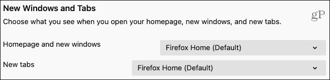 Firefox Nieuwe vensters en tabbladen