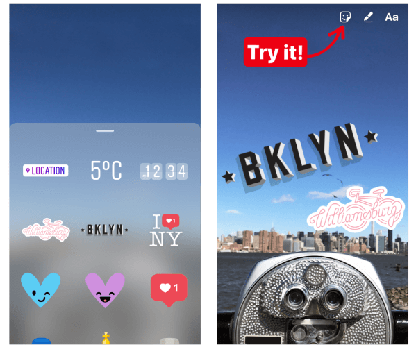 Instagram rolde een vroege versie van geostickers uit in Instagram Stories voor New York City en Jakarta. 