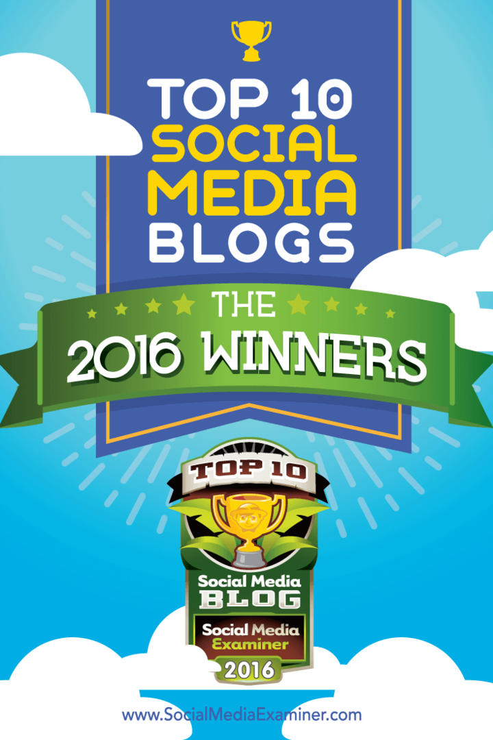 Top tien winnaars van social media blogs in 2016