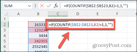 Excel telt duplicaten