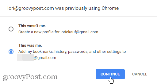 E-mail gebruikte eerder Chrome