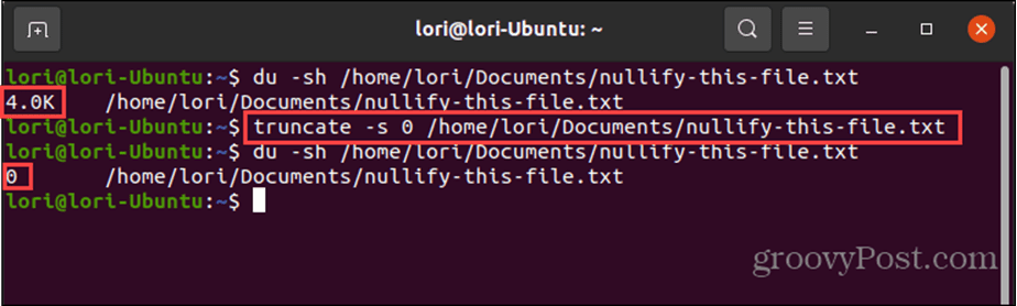 De opdracht truncate gebruiken in Linux