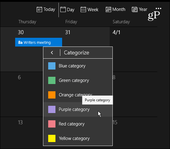 Kleur Categorieën kalender