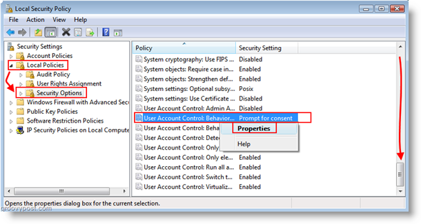 Stel Gebruikersaccountgedrag in voor Gebruikersaccountbeheer (UAC) Windows Vista