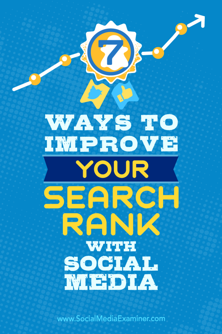 Tips voor zeven manieren om uw zoekpositie te verbeteren met behulp van sociale media.