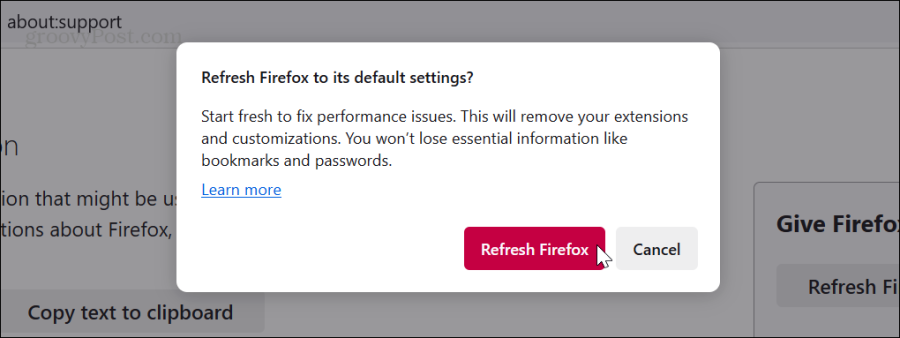 vernieuw het Firefox-verificatiebericht