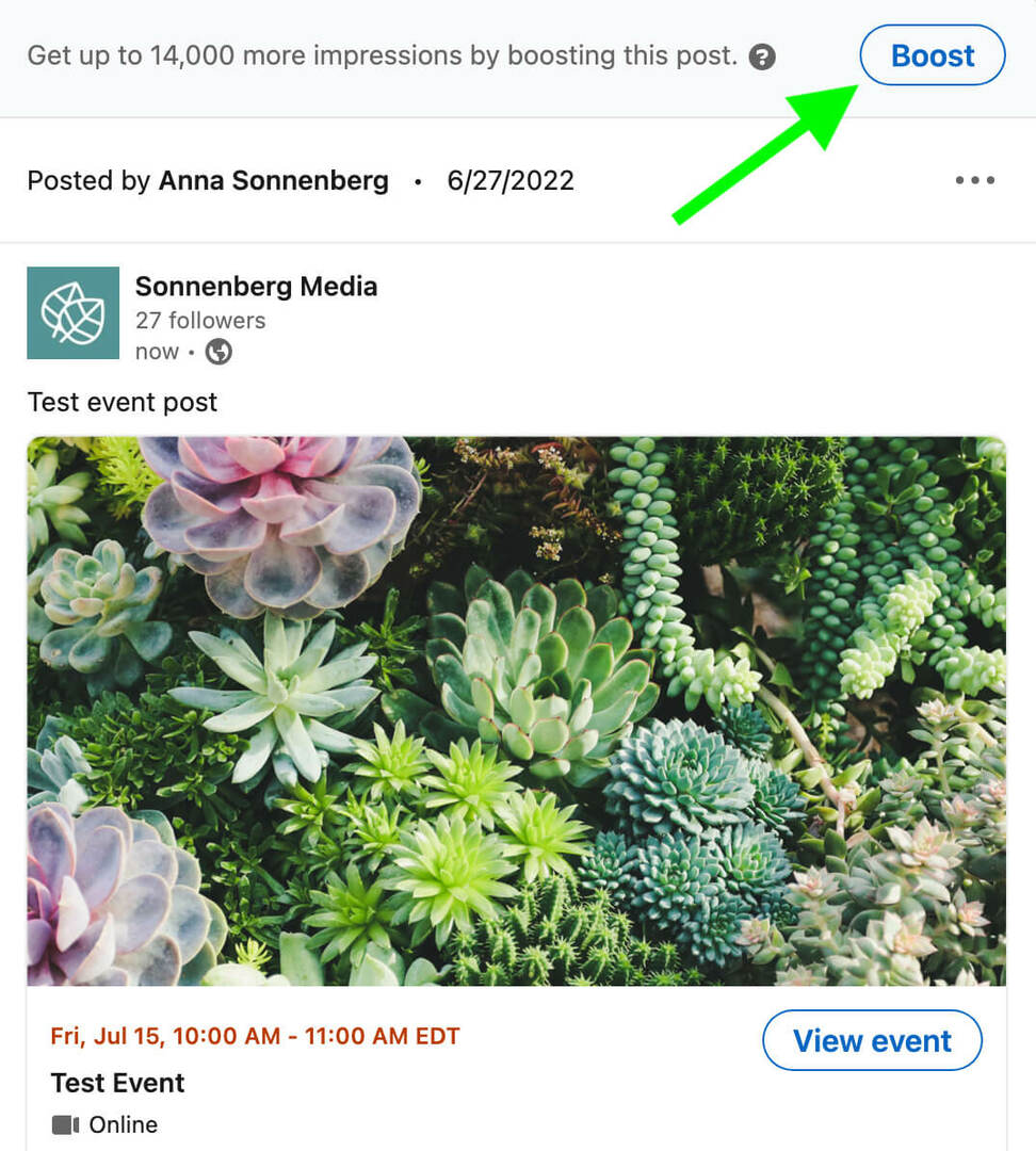 linkedin-betaalde-promotie-bedrijfspagina-events-hoe-om-event-knop-sonnenberg-media-step-2 te boosten