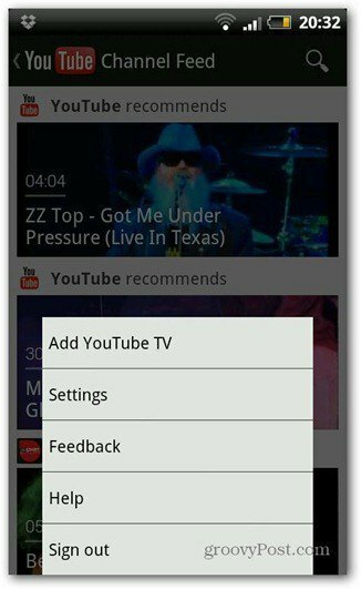 youtube android nieuwe versie-instellingen
