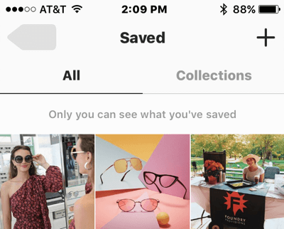 Als je een Instagram-bericht opslaat zonder het aan een verzameling toe te voegen, vind je het bericht op het tabblad Alle van je opgeslagen berichten.