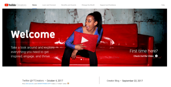 YouTube heeft een nieuw ontworpen website geïntroduceerd voor het YouTube Creators-programma.