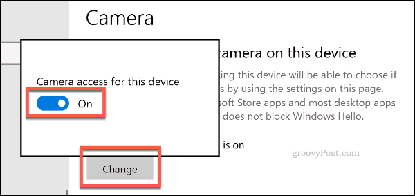 Cameratoegang uitschakelen op Windows 10