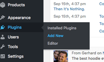 Voeg een nieuwe WordPress-plug-in toe vanaf het tabblad Plug-ins.