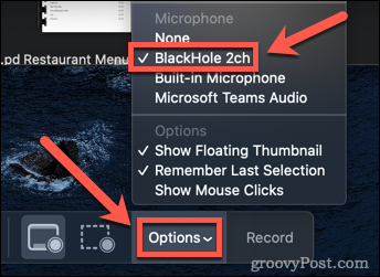 selecteer audio-opties op mac