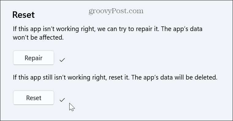 apps resetten - windows 11