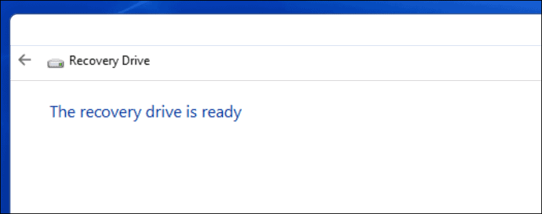 herstel Drive voltooid Windows 11