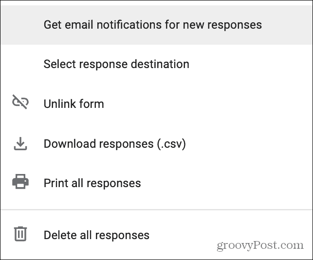 Google Forms-reacties ontvangen een e-mailwaarschuwing