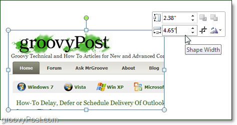 het bewerken van een screenshot van Office 2010 in Microsoft Word